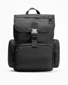 ULTRALIGHT NYLON FLAP BACKPACK 40CM, BLACK, hi-res