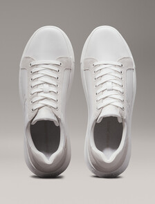 Leather Trainers, Bright White/Creamy White, hi-res