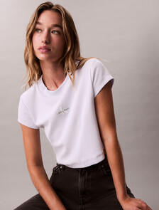 Slim Cropped Monogram T-shirt, Lacey Lilac, hi-res