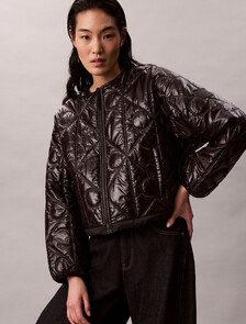 Reversible Logo Quilted Jacket, Black, hi-res