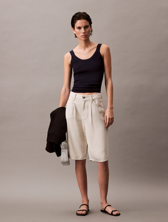 Relaxed Denim Bermuda Shorts