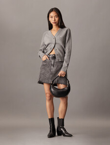 CK Pinched Soft Crescent Bag, CK Black, hi-res