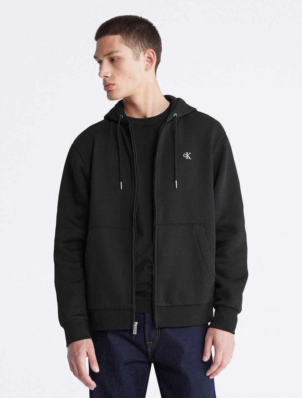 Archive Logo Zip Fleece Hoodie, Black Beauty, hi-res