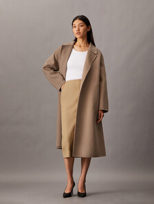 Crepe Wool  Blend Suiting Pencil Skirt, Amphora, hi-res