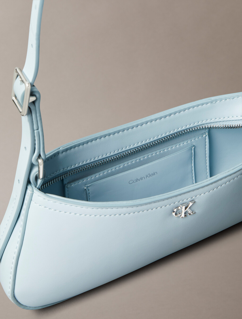 Monogram Logo Hardware Shoulder Bag, Palest Blue, hi-res
