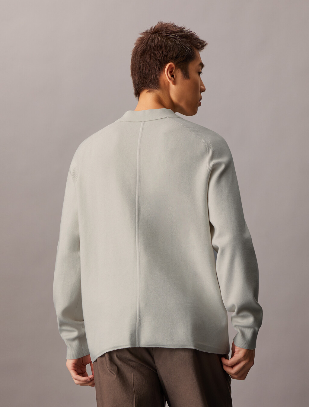Tech Knit Sweater Polo Shirt, Vaporous Gray, hi-res