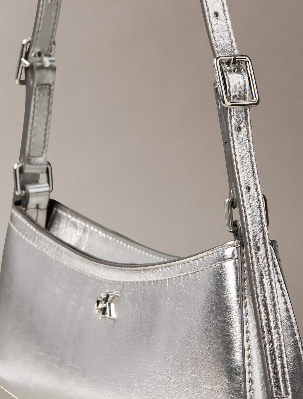 Monogram Metallic Small Shoulder Bag, SILVER METALLIC, hi-res