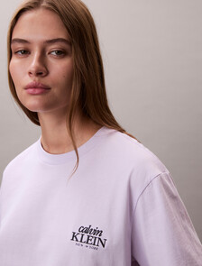 Relaxed Embroidered Logo T-shirt, Island Lilac, hi-res