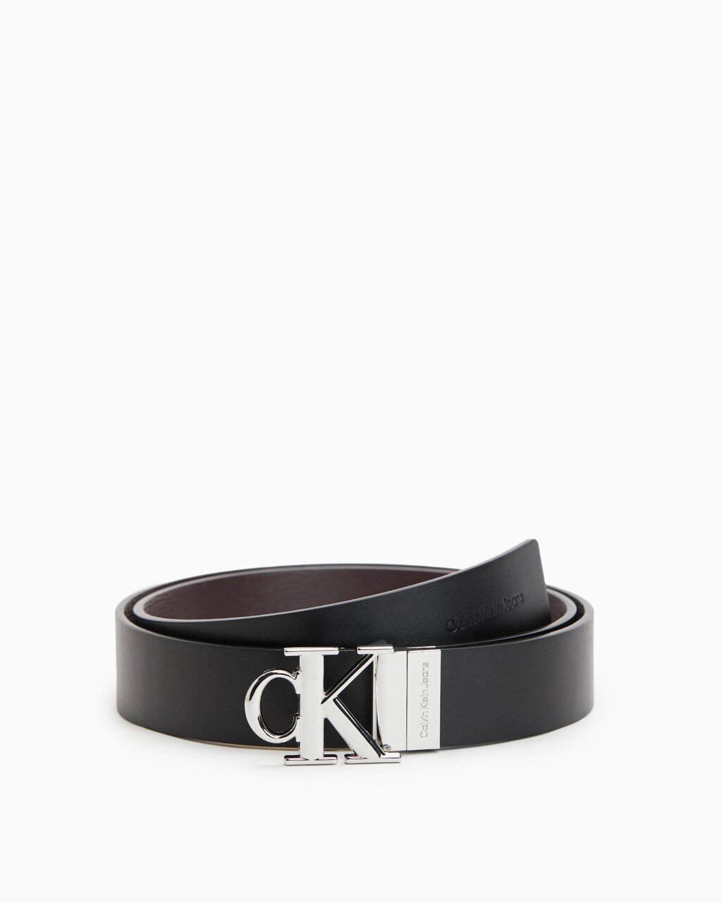 Calvin Klein Women's Monogram Logo Plaque Reversible Belt