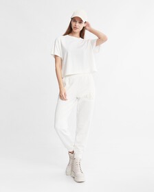 Modern Function Embossed Motion Logo Tee, Ivory, hi-res