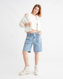 ARCHIVAL NEUTRALS BOMBER JACKET, IVORY, hi-res