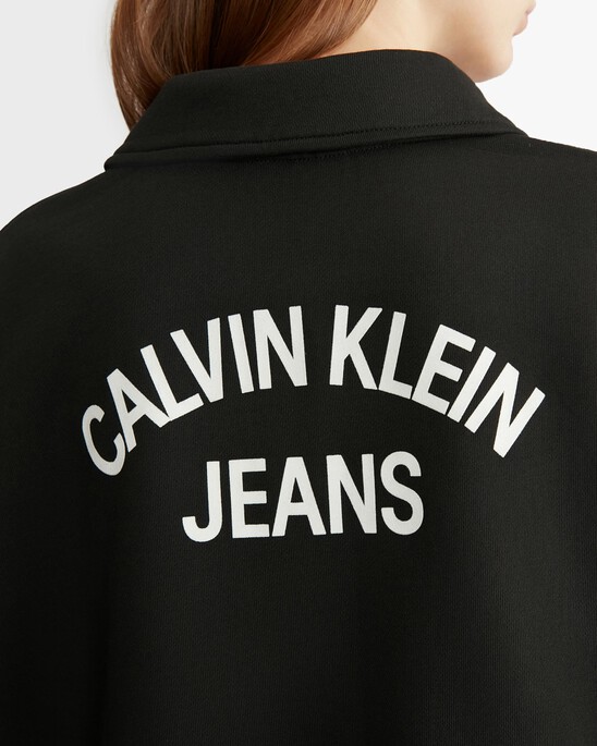 Varsity Polo Neck Pullover Sweatshirt