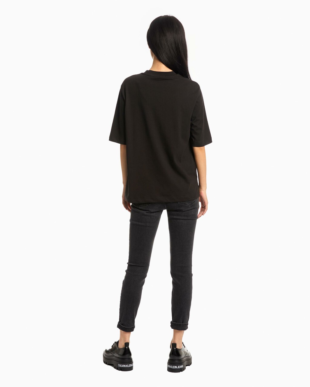 SMALL LOGO RELAXED TEE, Ck Black, hi-res