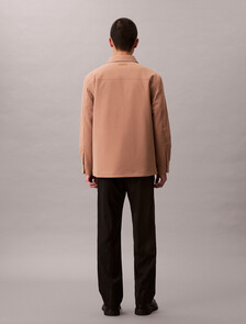 Solid Twill Shirt Jacket, Stonehenge, hi-res