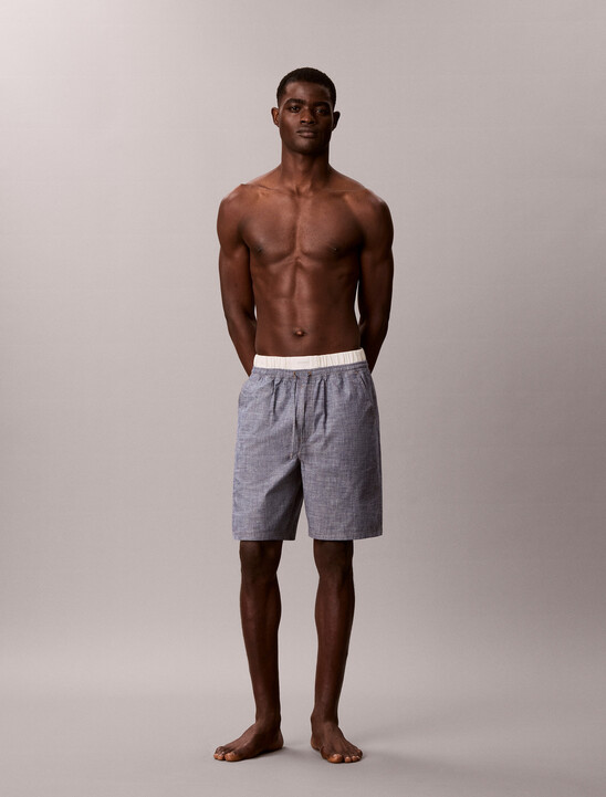 Cotton Chambray Sleep Shorts