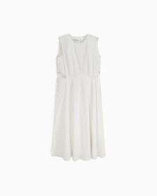 OPEN BACK MIDI DRESS, Ancient White, hi-res