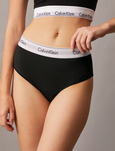 Icon Cotton Modal High Waist Bikini, Black, hi-res