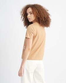 STRAIGHT OMBRE LOGO TEE, Timeless Camel, hi-res