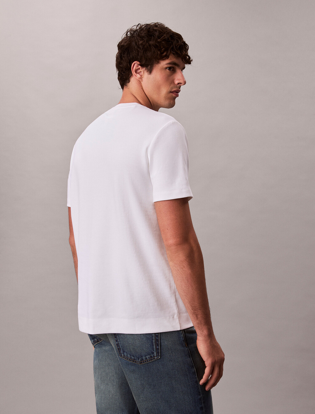Tonal Monogram Crewneck Tee, Bright White, hi-res