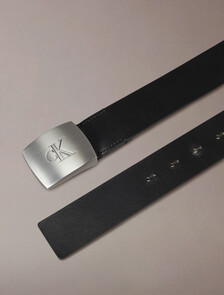 Clamp Buckle Belt 38mm, Black / Brushed Nickel, hi-res