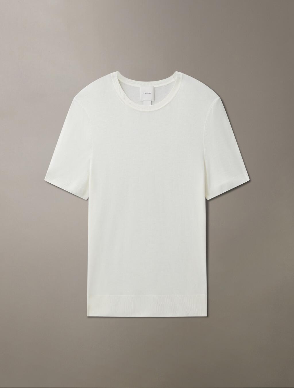 Fine Gauge Viscose Short Sleeve Sweater, Vanilla Ice, hi-res