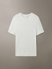 Fine Gauge Viscose Short Sleeve Sweater, Vanilla Ice, hi-res