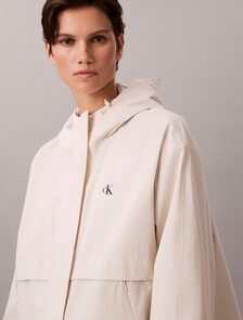 Relaxed Hooded Tech Jacket, Chalk, hi-res