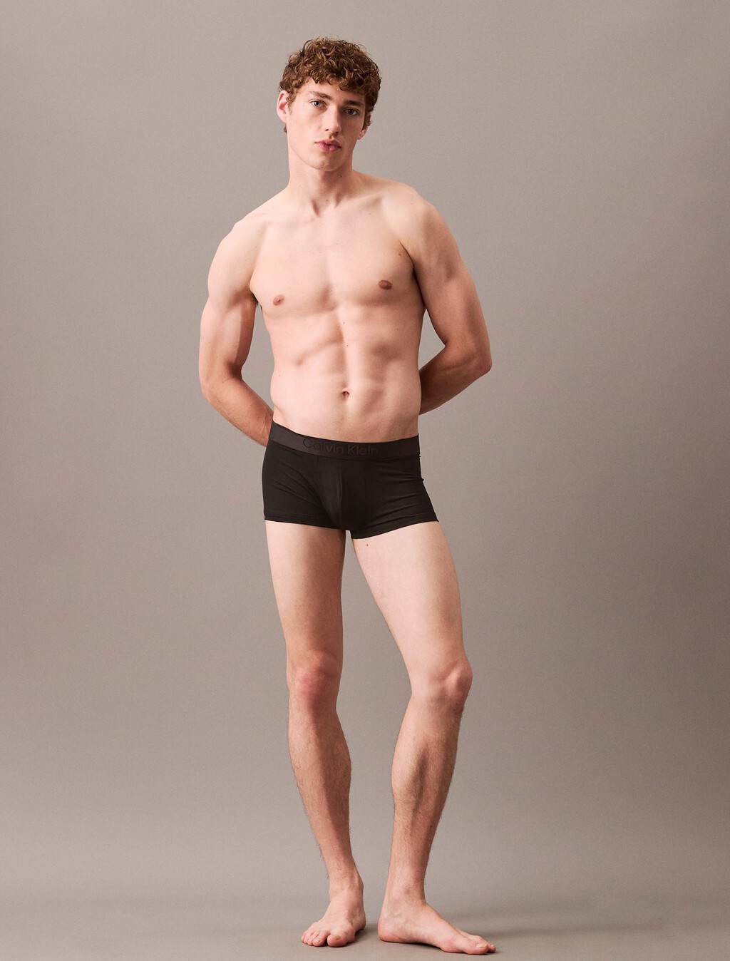 CK Black Logo Jacquard Low Rise Trunks, Black, hi-res