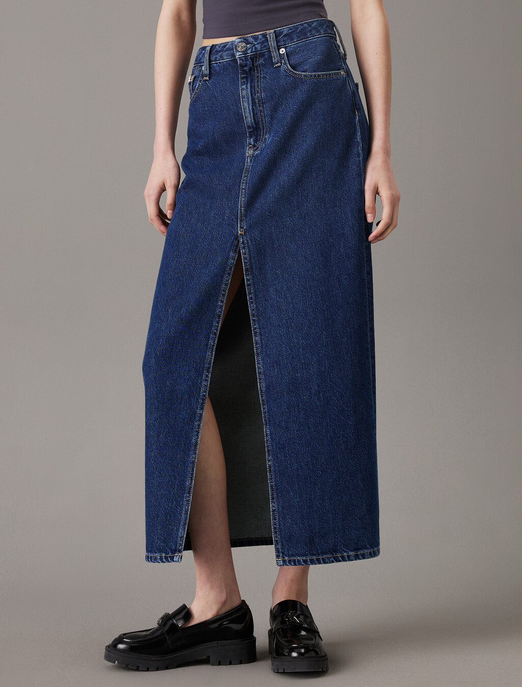 Denim Maxi Skirt, Denim Dark, hi-res