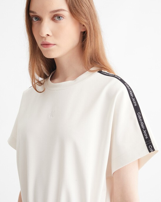 RECONSIDERED LOGO TAPE T-SHIRT DRESS