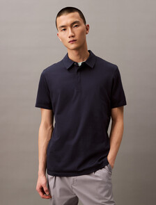 Double Mercerized Cotton Short Sleeve Polo, Dark Sapphire, hi-res
