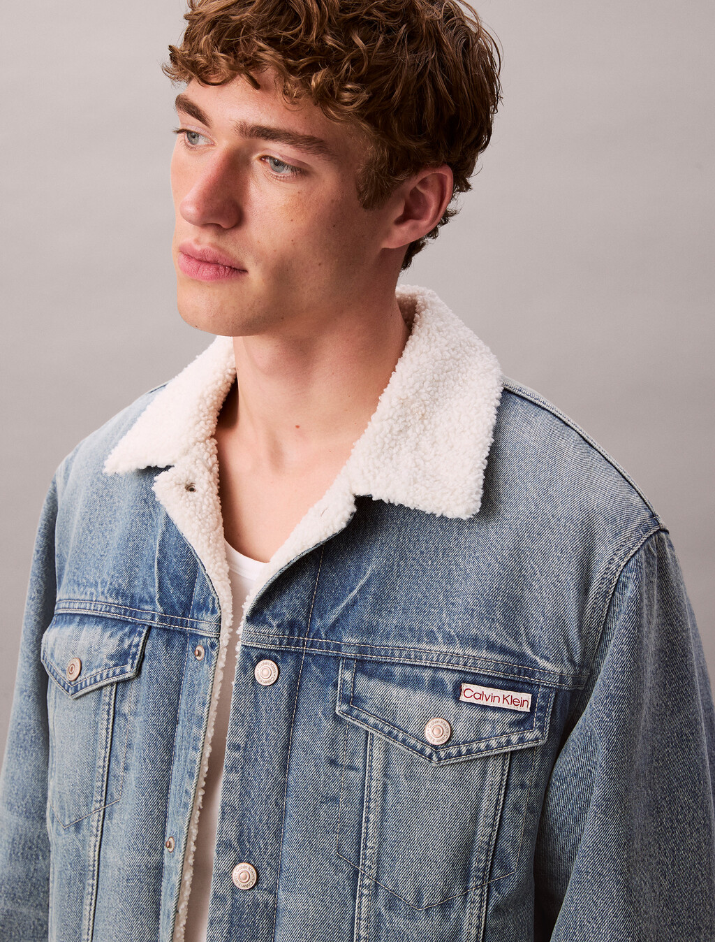 90's Sherpa Denim Jacket, TINTED THUNDRA, hi-res