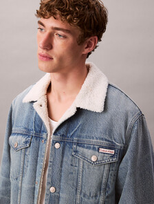 90's Sherpa Denim Jacket, TINTED THUNDRA, hi-res