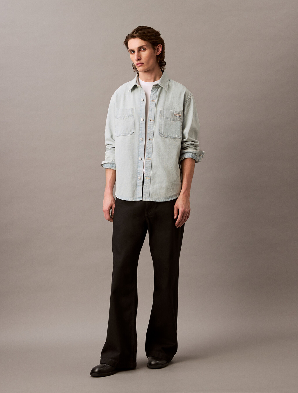 Goldenrod Denim Overshirt, GOLDENROD, hi-res