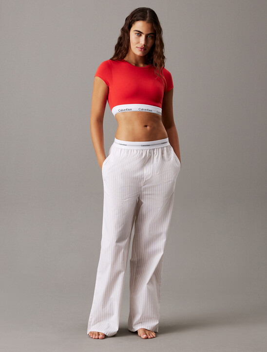 Cotton Poplin Logo Waistband Pant