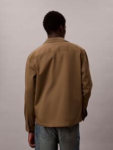 Relaxed Cotton Shacket, Capers, hi-res