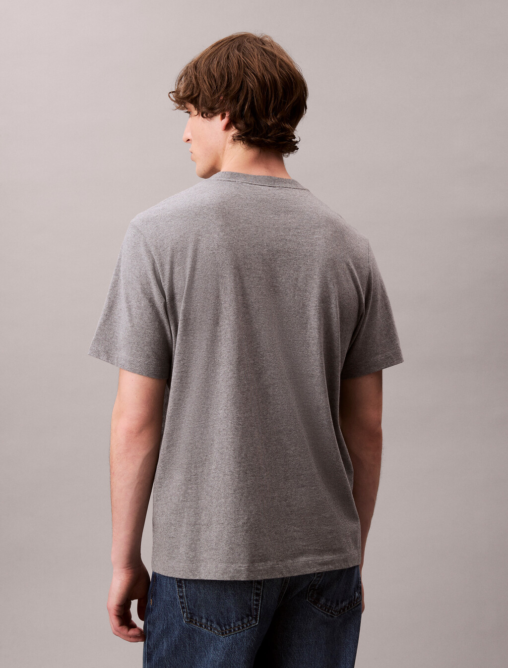 Embroidered Monogram Logo Relaxed T-Shirt, Med Grey Htr, hi-res