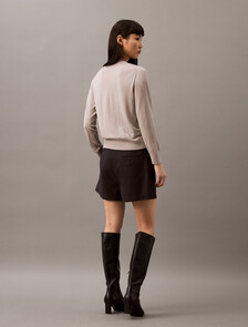 Tech Merino Cardigan, Ash, hi-res