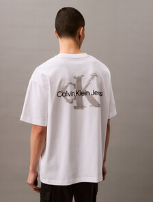 Oversized Embossed Monogram Tee, Brilliant White, hi-res