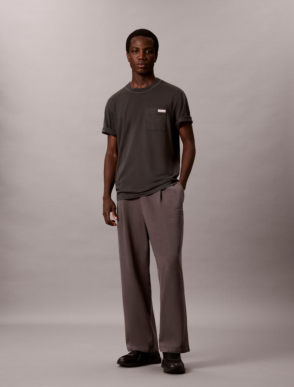 Garment-Dyed Wide Leg Sweatpants, Volcanic Ash, hi-res
