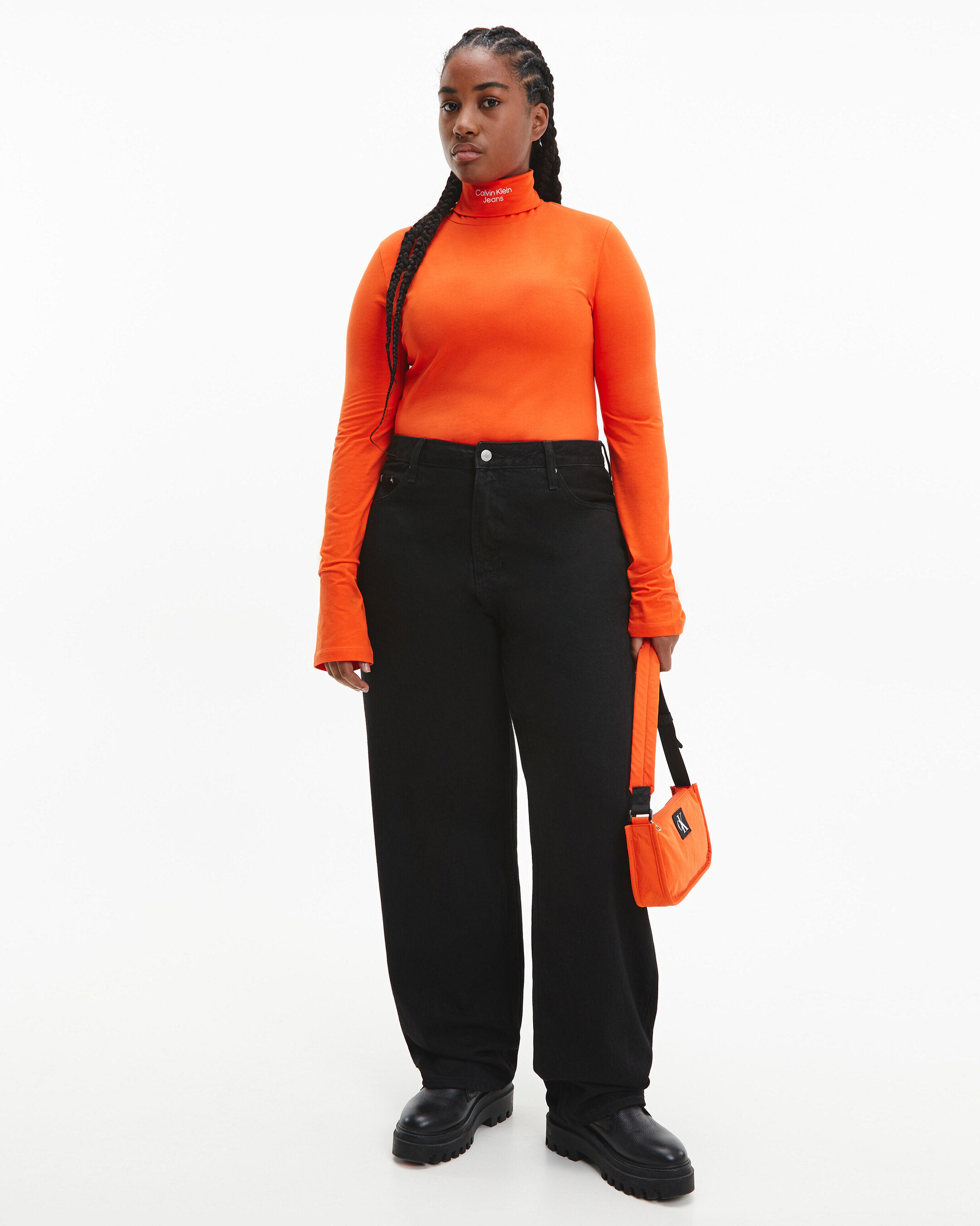 White roll neck long sleeve top sale