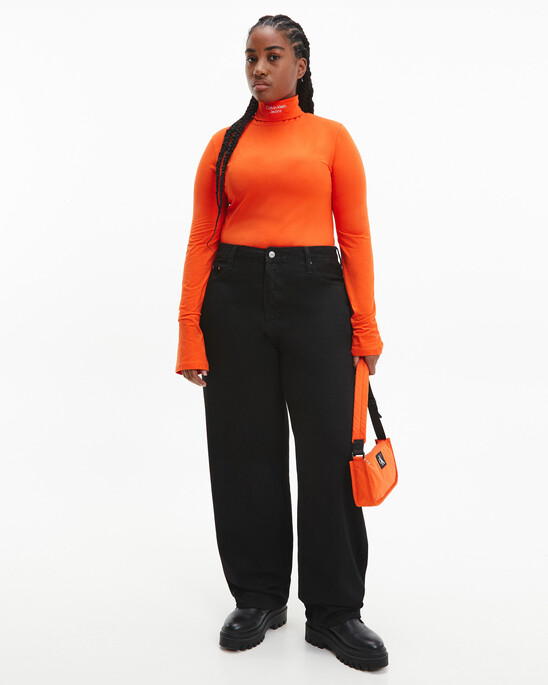 STACKED LONG SLEEVE ROLL NECK TOP
