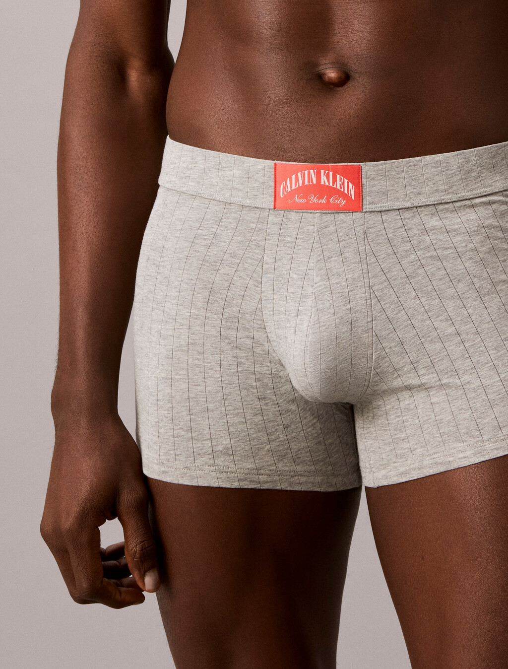 Trunks - Heritage Classic Cotton, grey heather w/ punch pink, hi-res