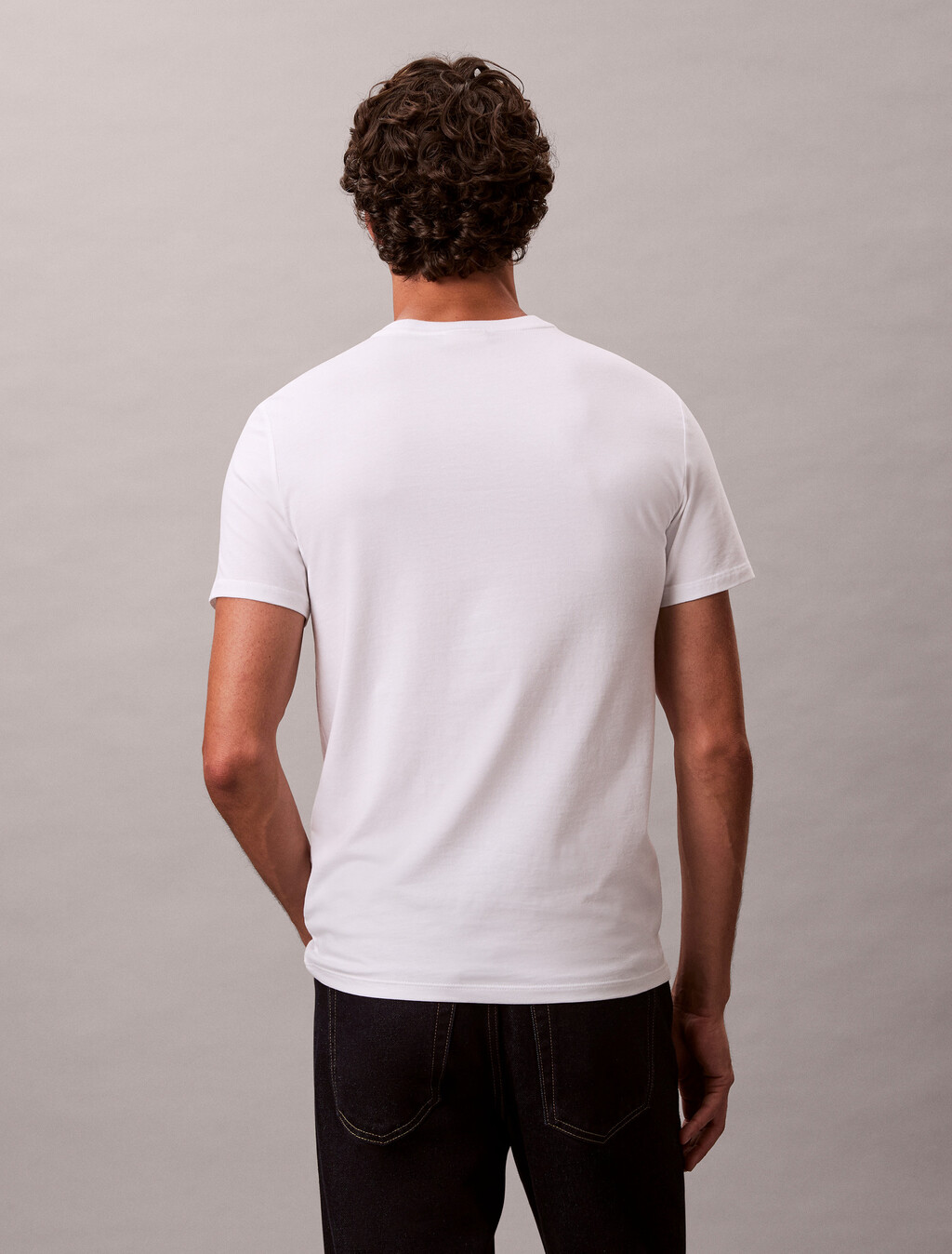 Stretch Cotton Slim Tee, Bright White, hi-res