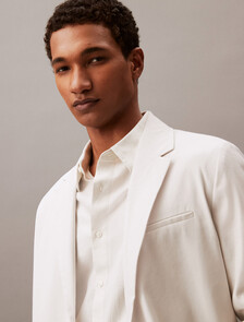 Linen Blend Blazer, White Onyx, hi-res