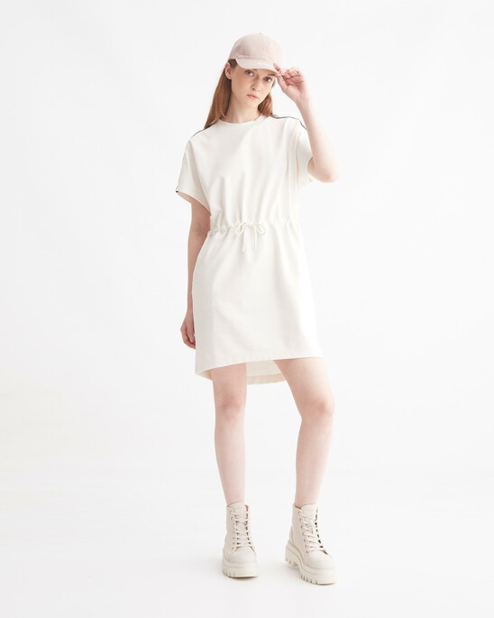 RECONSIDERED LOGO TAPE T-SHIRT DRESS