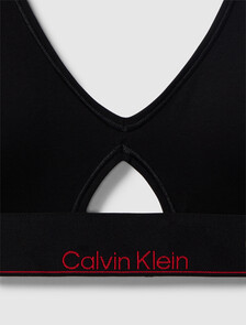 Icon Cotton Lightly Lined Triangle Bralette, Black, hi-res