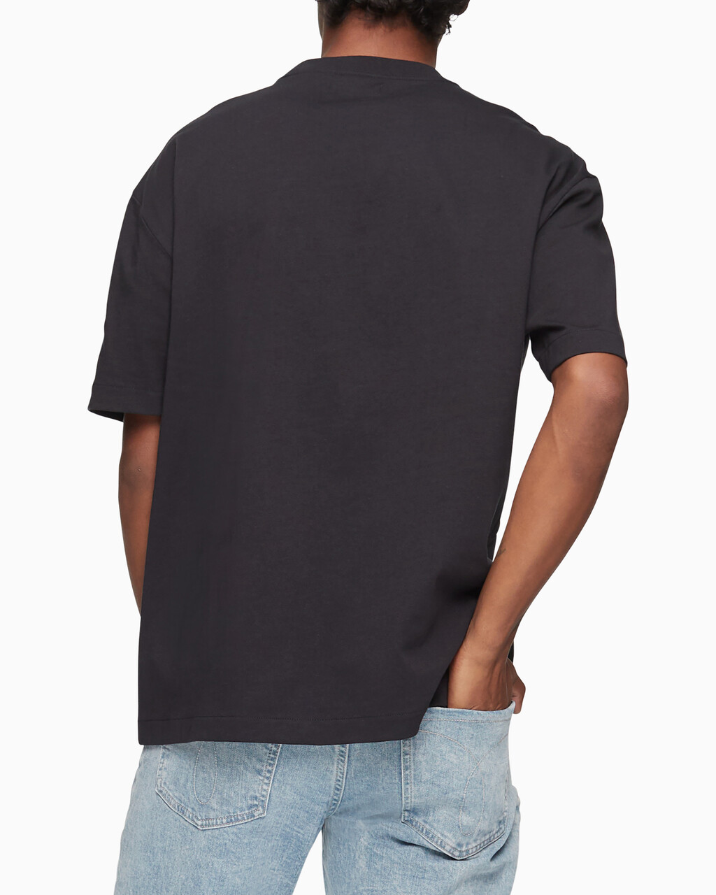 Calvin Logo Crew Neck Tee, Black Beauty, hi-res