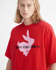 YEAR OF THE RABBIT RELAXED FIT TEE, FLAME SCARLET, hi-res
