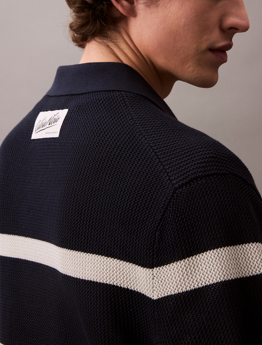 Striped Relaxed Polo, Dark Sapphire, hi-res